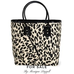 Lady Jane Ltd Leopard Straw Tote